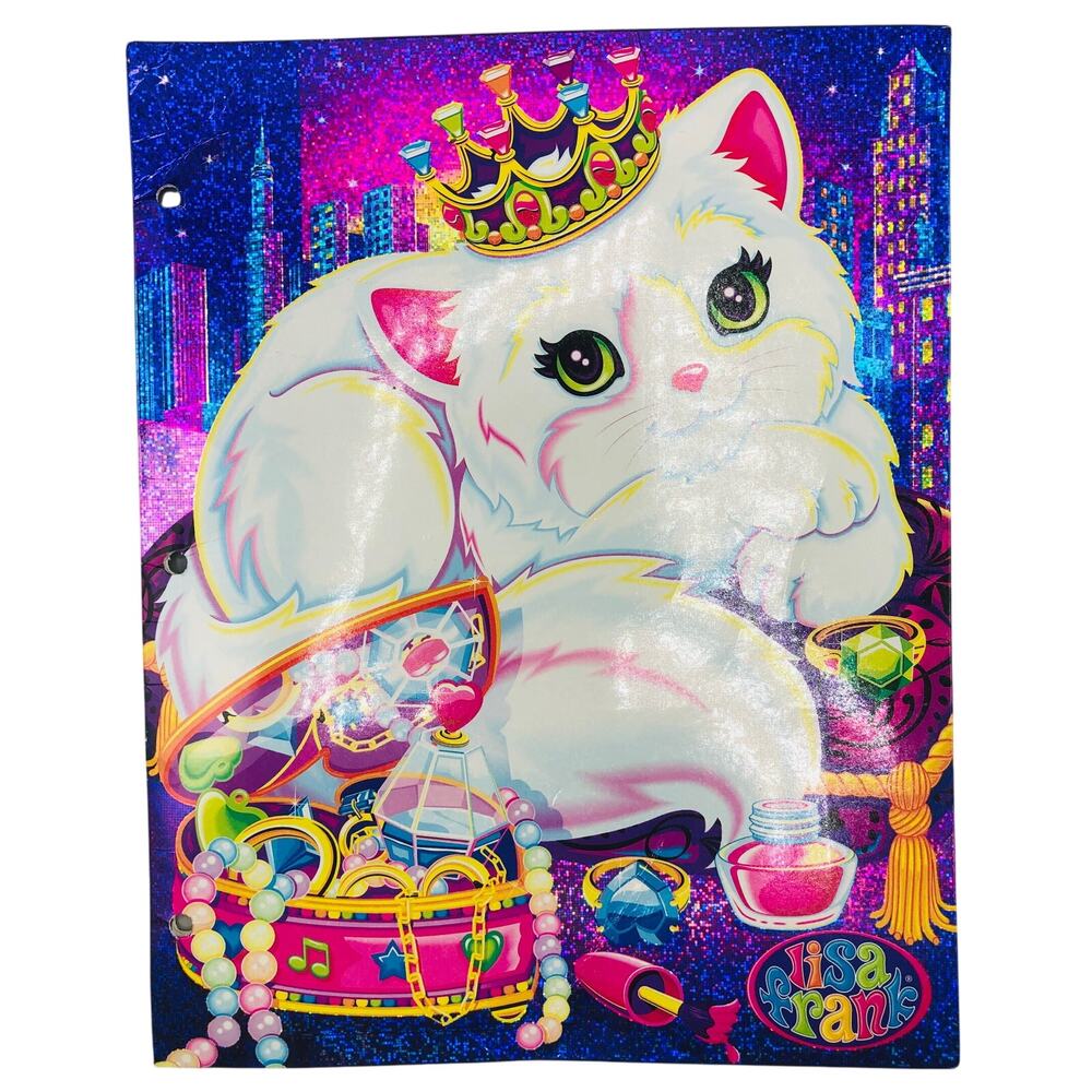 Rare HTF 2003 Lisa Frank Holographic Purrscilla Folder has some creasing